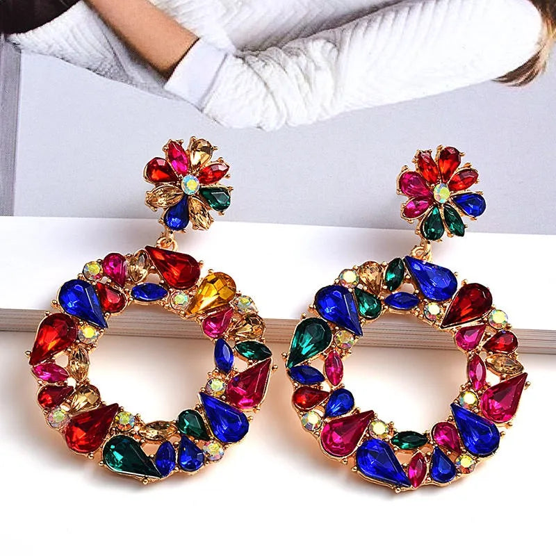 Crystal Round Earrings