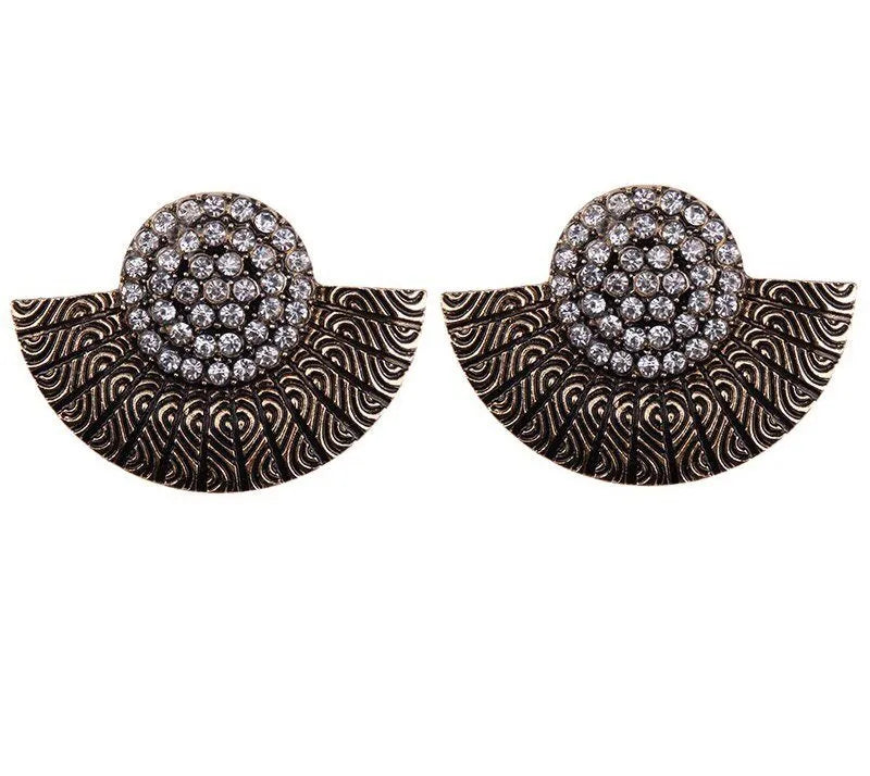 Gold Statement Stud Earrings