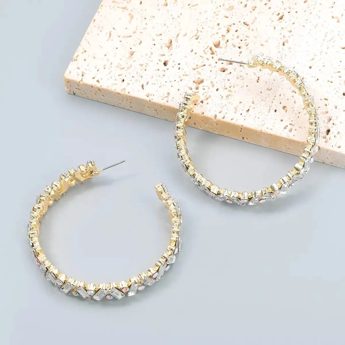 Rhinestone Hoop Earrings