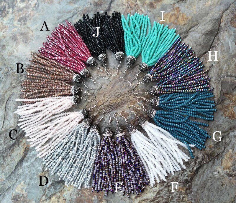 Rhinestone Tassel Dangle Earrings