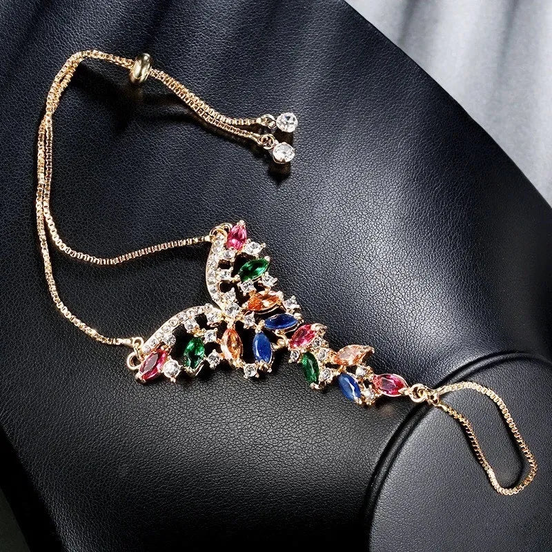 Multi chain finger bracelet