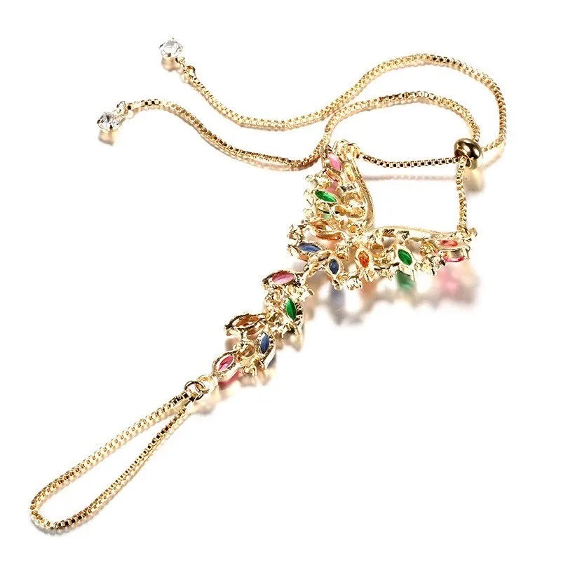 Multi chain finger bracelet