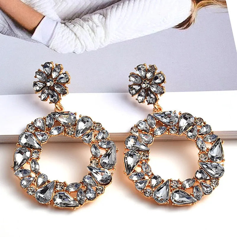 Crystal Round Earrings