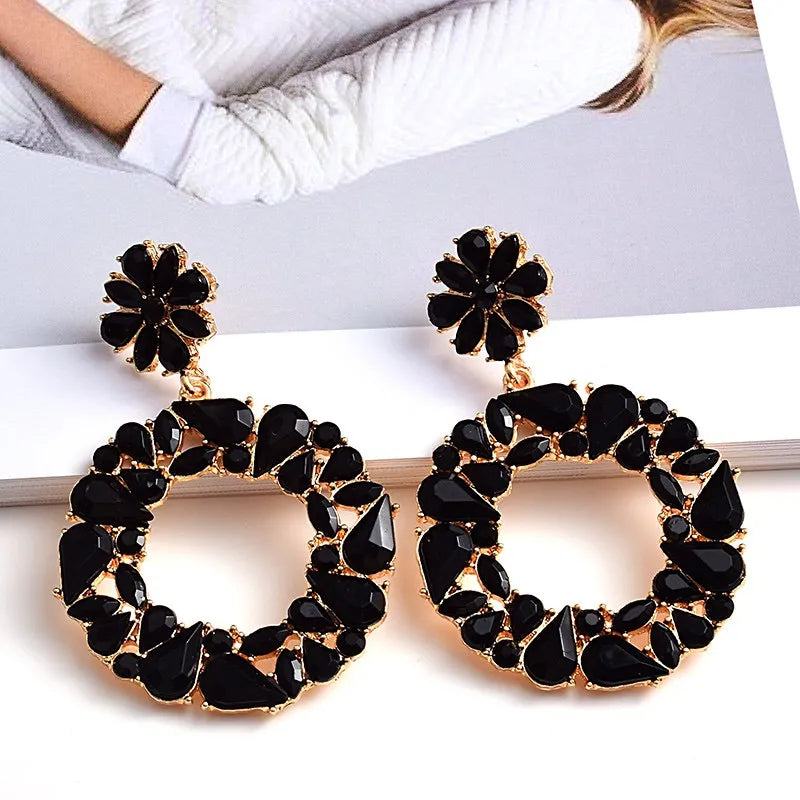 Crystal Round Earrings