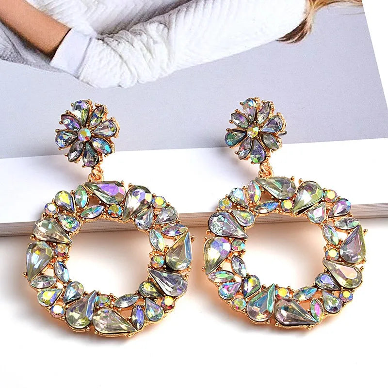 Crystal Round Earrings