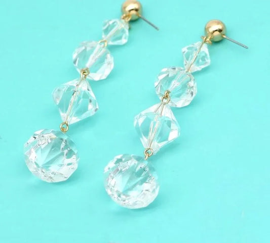 Clear Drop Earrings