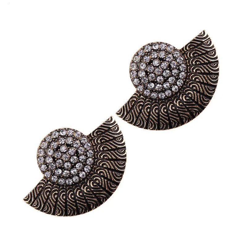 Gold Statement Stud Earrings