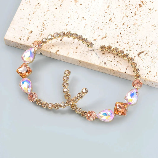 Rhinestone Hoop Earrings