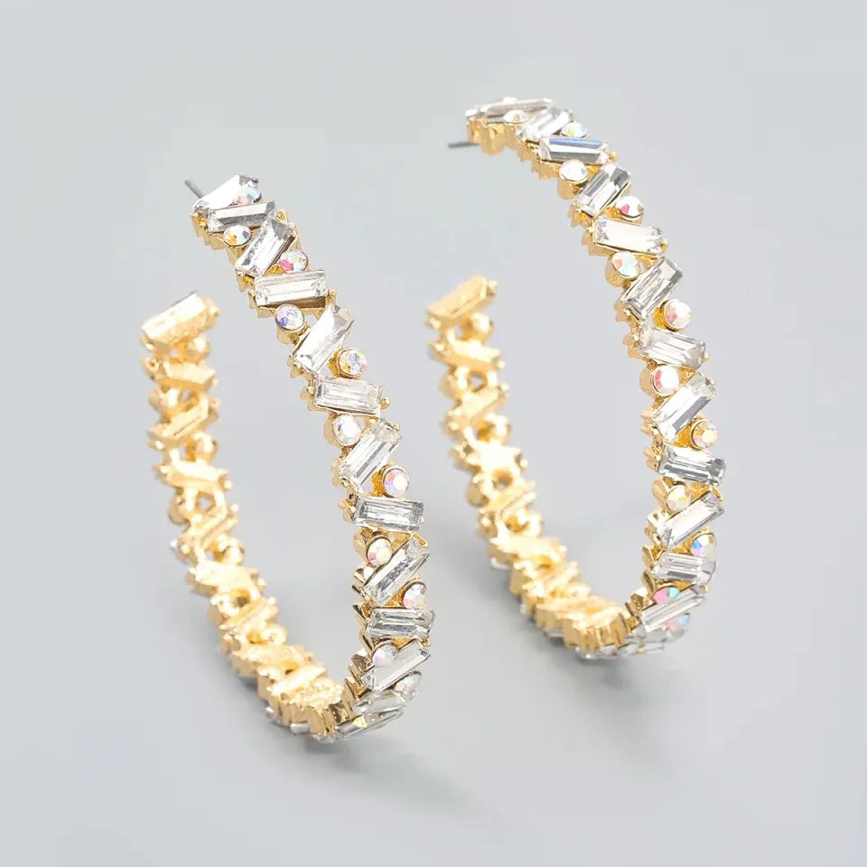 Rhinestone Hoop Earrings